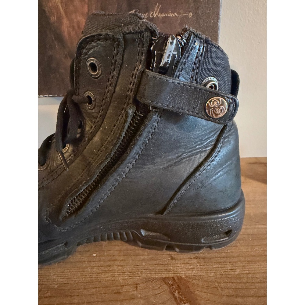 Redback Spider Mens Black Leather Side Zip Lace Up Work Boots Made in Australia - Picture 4 of 5